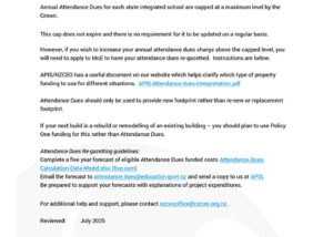 Attendance Dues re-gazetting guidelines